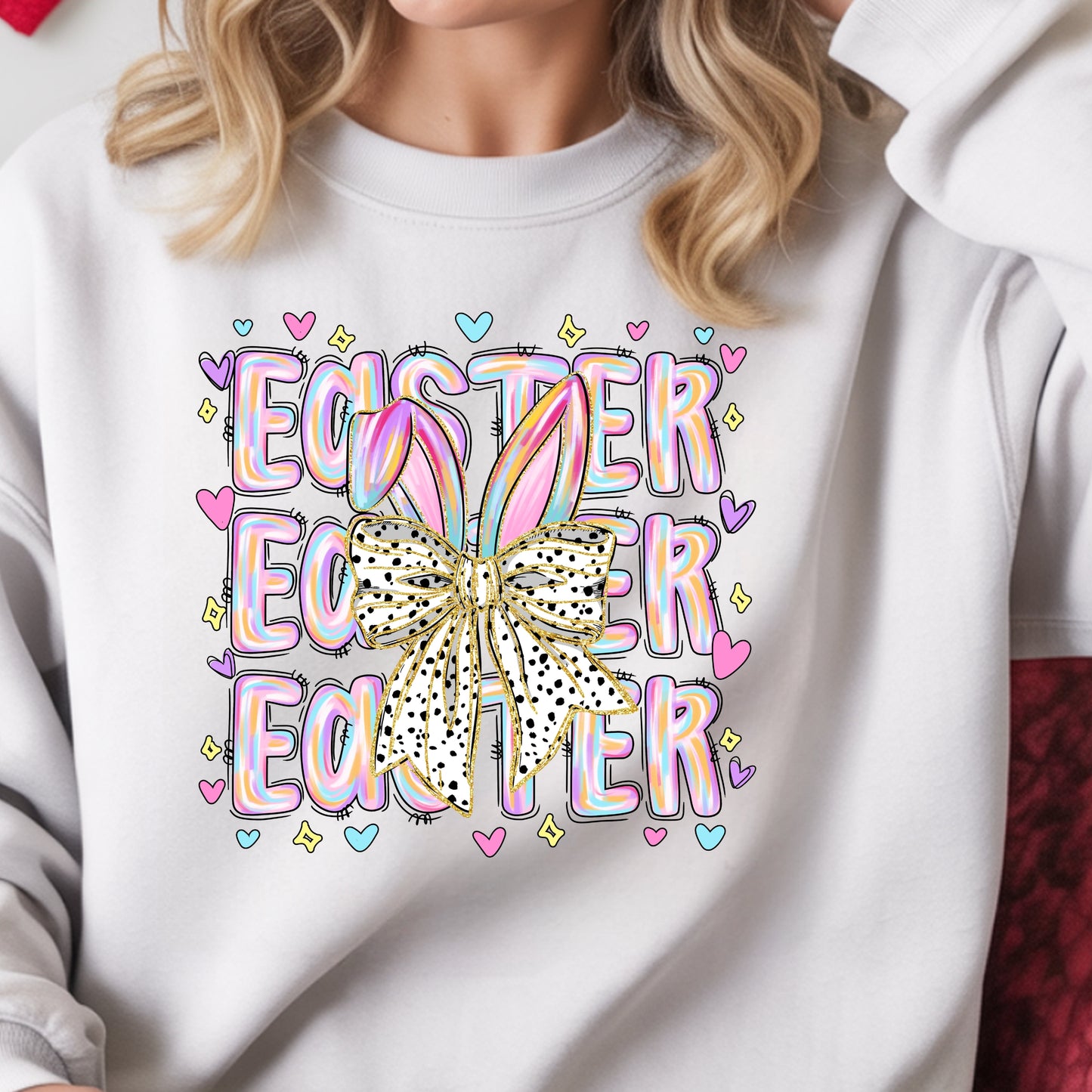 Easter Bunny Bow Shirt – Cute Pastel Easter Graphic Tee