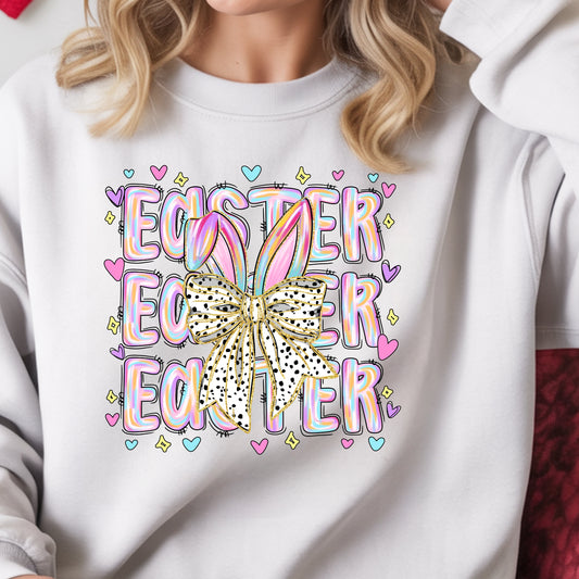 Easter Bunny Bow Shirt – Cute Pastel Easter Graphic Tee