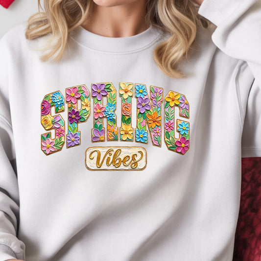 Spring Vibes Floral Shirt – Vintage Style Flower Graphic Tee