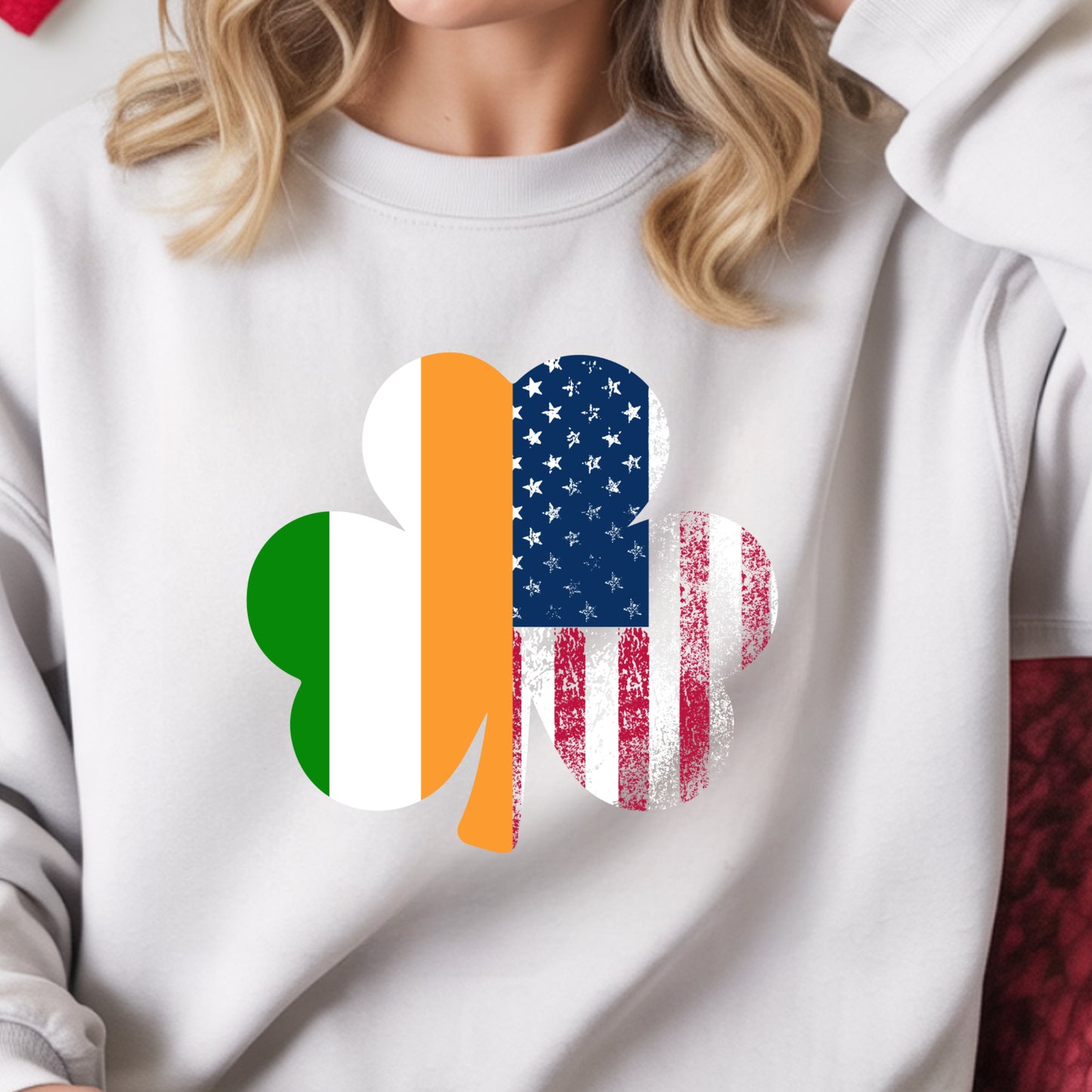 Irish American Shamrock Shirt – USA & Ireland Flag St. Patrick’s Day