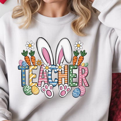 Easter Teacher Shirt – Bunny Ears & Colorful Spring Graphic Tee