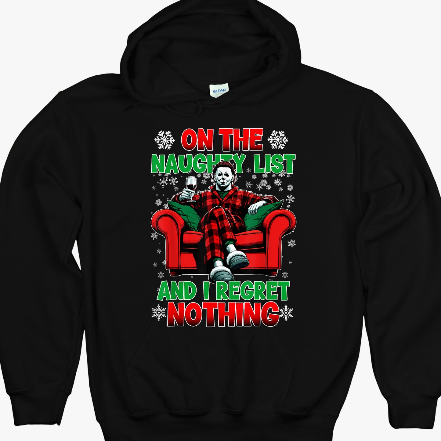 Naughty List Christmas Horror Hoodie – Funny Holiday Hoodie for Horror Fans