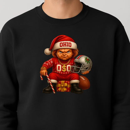 Ohio Christmas Grumpy Chucky Football - Funny Holiday Buckeye Fan