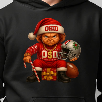 Ohio Christmas Grumpy Chucky Football - Funny Holiday Buckeye Fan